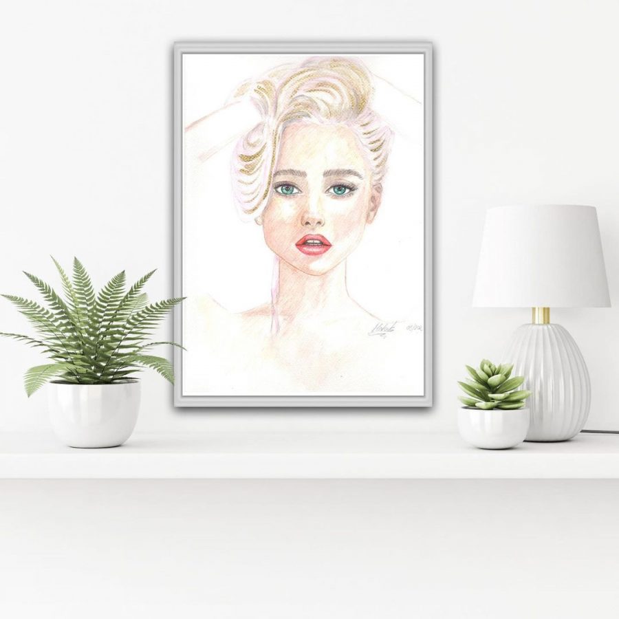 Lady Gaga Wearing Matterhorn Earrings Hand Drawing