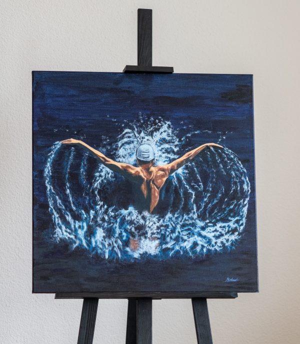 Swim Beyond Limits – Acrylic Painting on Canvas (60x60 cm)